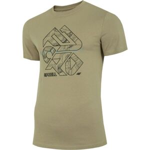 4F MENS T-SHIRT Pánské tričko, khaki, velikost XL