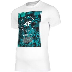 4F MENS T-SHIRT Pánské tričko, bílá, velikost M