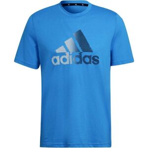 adidas D2M LOGO TEE Pánské sportovní tričko, modrá, velikost XXL