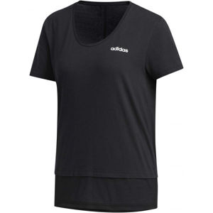 adidas WOMEN ESSENTIAS MATERIAL MIX TEE černá XS - Dámské tričko