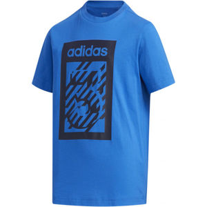 adidas YB BOX TEE modrá 152 - Chlapecké tričko
