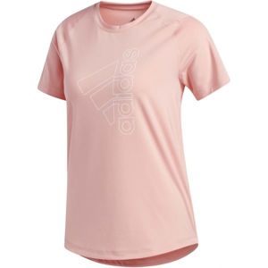 adidas TECH BOS TEE světle růžová M - Dámské sportovní tričko