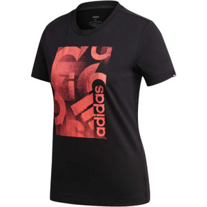 adidas UNLEASH CONFIDENCE GRAPHIC TEE Dámské tričko, černá, veľkosť XS