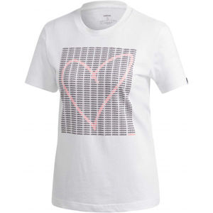 adidas W ADI HEART T Dámské triko, Bílá,Šedá,Růžová, velikost