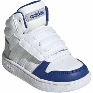 adidas HOOPS MID 2.0 I Dětská volnočasová obuv, Bílá,Modrá, velikost 27