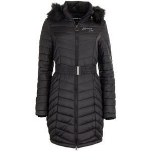ALPINE PRO BAALA Dámský zimní kabát, Černá,Bílá, velikost XL