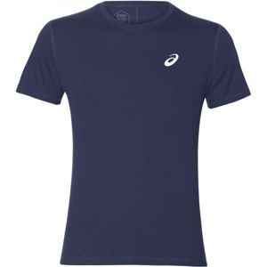 Asics SILVER SS TOP Pánské běžecké triko, Tmavě modrá,Bílá, velikost
