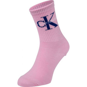 Calvin Klein WOMEN SHORT SOCK 1P JEANS LOGO BOWERY Dámské ponožky, růžová, velikost