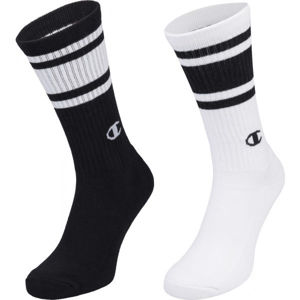 Champion CREW SOCKS FASHION X2 Unisex ponožky, Bílá,Černá, velikost 43/46