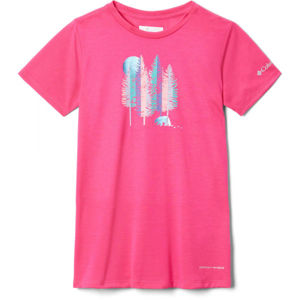 Columbia RANCO LAKE SHORT SLEEVE TEE Dívčí triko, Růžová,Mix, velikost L