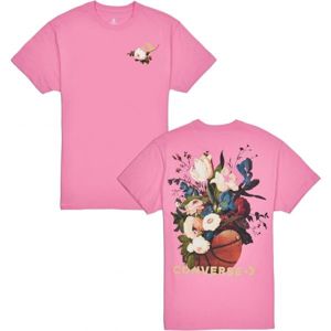 Converse FLORAL BASKETBALL RELAXED TEE růžová S - Dámské triko