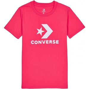 Converse STAR CHEVRON CORE SS TEE Dámské triko, Růžová,Bílá, velikost