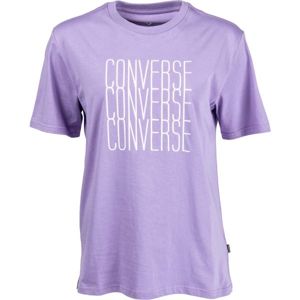 Converse LOGO REMIX TEE fialová M - Pánské tričko