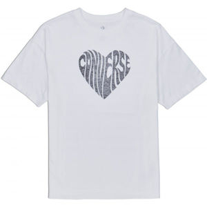 Converse WOMENS HEART REVERSE PRINT TEE bílá L - Dámské tričko