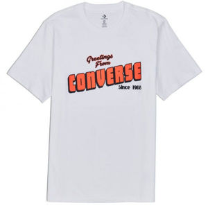 Converse GREETINGS SS TEE Pánské tričko, Bílá,Oranžová, velikost