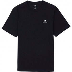 Converse LEFT CHEST SM STAR CHEVRON TEE Pánské tričko, Černá,Bílá, velikost