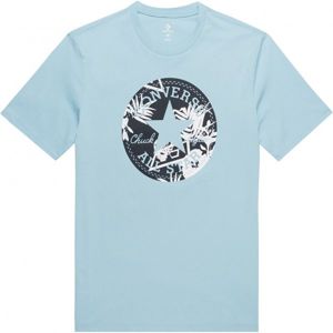 Converse PALM PRINT CHUCK PATCH TEE modrá S - Pánské tričko