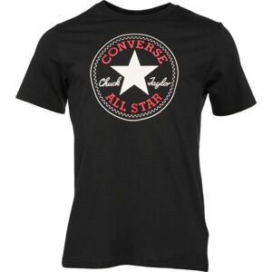 Converse STANDARD FIT CENTER FRONT CHUCK PATCH CORE TEE Unisexové tričko, černá, velikost S