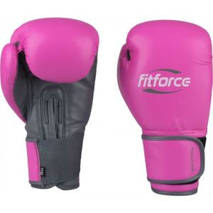 Fitforce SENTRY Boxerské rukavice, Růžová,Tmavě šedá,Bílá, velikost 10
