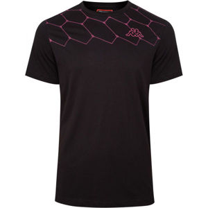 Kappa LOGO AREBO Pánské tričko, Černá,Růžová, velikost