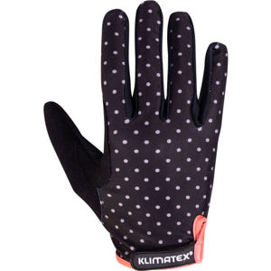 Klimatex NINE Dámské cyklistické prstové rukavice, Černá,Bílá,Růžová, velikost S