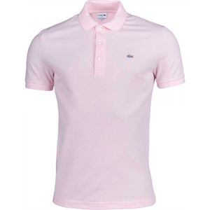 Lacoste SLIM SHORT SLEEVE POLO světle růžová M - Pánské polo tričko
