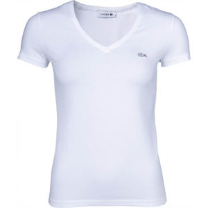 Lacoste V NECK SS T-SHIRT bílá XS - Dámské tričko