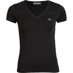 Lacoste V NECK SS T-SHIRT černá S - Dámské tričko