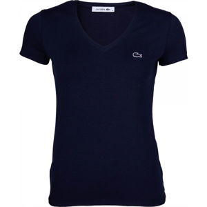 Lacoste V NECK SS T-SHIRT tmavě modrá M - Dámské tričko