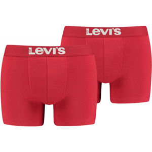 Levi's MEN SOLID BASIC BOXER 2P Pánské boxerky, červená, velikost S
