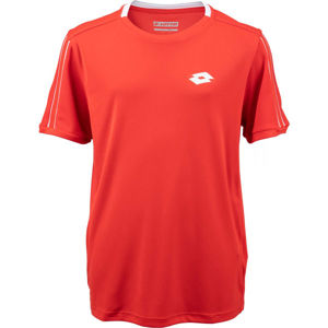 Lotto SQUADRA B II TEE PL Chlapecké tenisové tričko, Červená,Bílá, velikost L