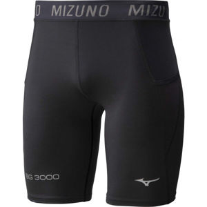 Mizuno SOLARCUT MID TIGHT černá XL - Pánské běžecké kraťasy