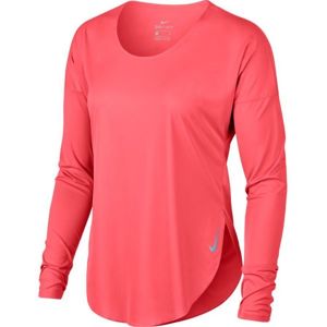 Nike CITY SLEEK TOP LS růžová XS - Dámské tričko