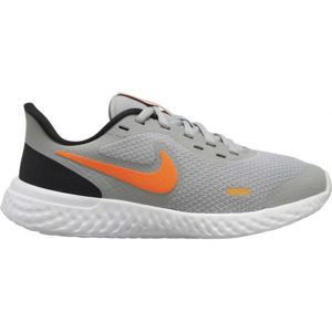 Nike REVOLUTION 5 (GS) Dětská běžecká obuv, šedá, velikost 37.5