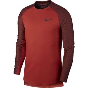 Nike NP TOP LS UTILITY THRMA M Pánské triko s dlouhým rukávem, Vínová,Černá, velikost