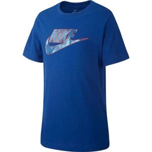 Nike B NSW TEE FUTURA FILL modrá S - Chlapecké triko