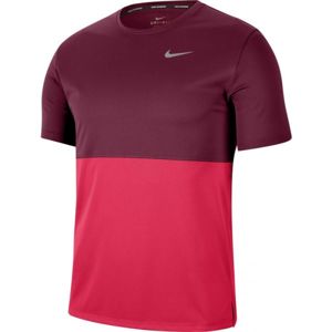 Nike BREATHE RUN TOP SS M vínová M - Pánské běžecké tričko