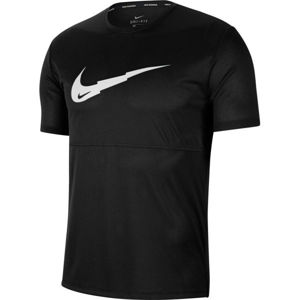 Nike BREATHE Pánské běžecké tričko, Černá,Bílá, velikost
