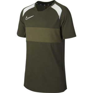 Nike DRY ACD TOP SS SA B Chlapecké fotbalové tričko, Khaki,Bílá, velikost