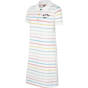 Nike NSW DRESS POLO FB G Dívčí šaty, Bílá,Tyrkysová,Růžová,Žlutá, velikost
