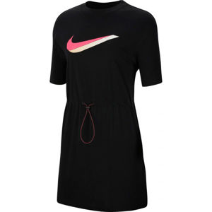 Nike NSW ICN CLSH DRESS SS W Dámské šaty, černá, velikost XL