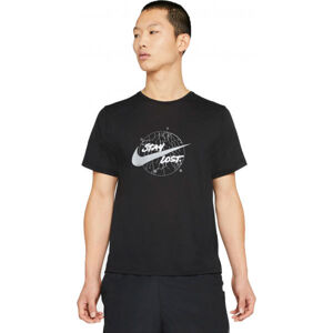 Nike DF MILER TOP SS WR GX M Pánské běžecké tričko, Černá,Bílá, velikost
