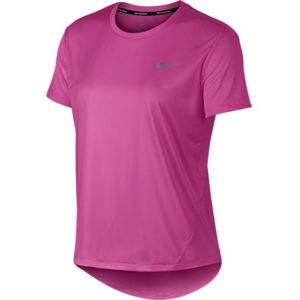 Nike MILER TOP SS Dámské běžecké triko, Růžová, velikost L