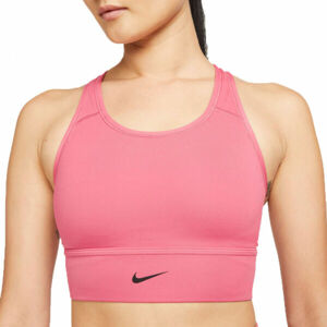 Nike SWOOSH LONG LINE BRA W Dámská sportovní podprsenka, Růžová,Černá, velikost XL