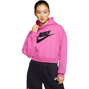 Nike NSW ICN CLSH FLC HOODIE BB W růžová XS - Dámská mikina