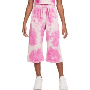 Nike NSW WASH PANT JSY Dívčí sedmiosminové tepláky, růžová, velikost S