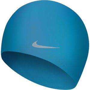 Nike SOLID SILICONE YOUTH modrá NS - Dětská plavecká čepice