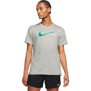 Nike DRI-FIT Pánské běžecké tričko, Šedá,Tyrkysová,Béžová, velikost XL