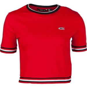 O'Neill LW SPORT STRIPE RIB TEE červená L - Dámské tričko