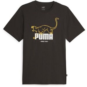 Puma GRAPHICS ANIMAL TEE Pánské triko, černá, velikost S